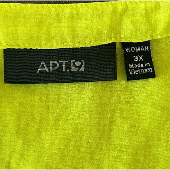 Sleeveless Neon Green  Sheer Button-Down Blouse With Front Pockets size 3X - Picture 7 of 10